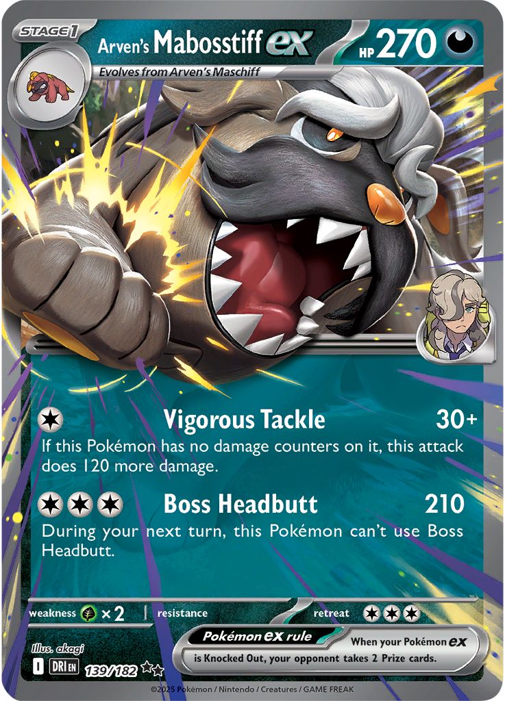 Arven's Mabosstiff ex - Destined Rivals 139/182