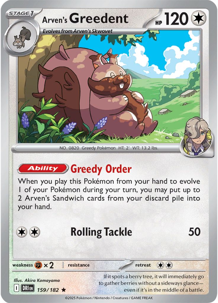 Arven's Greedent - Destined Rivals 159/182