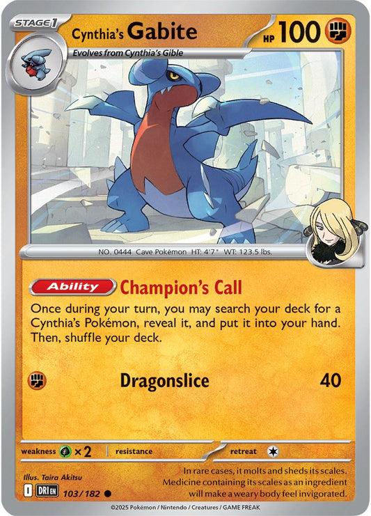 Cynthia's Gabite - Destined Rivals 103/182