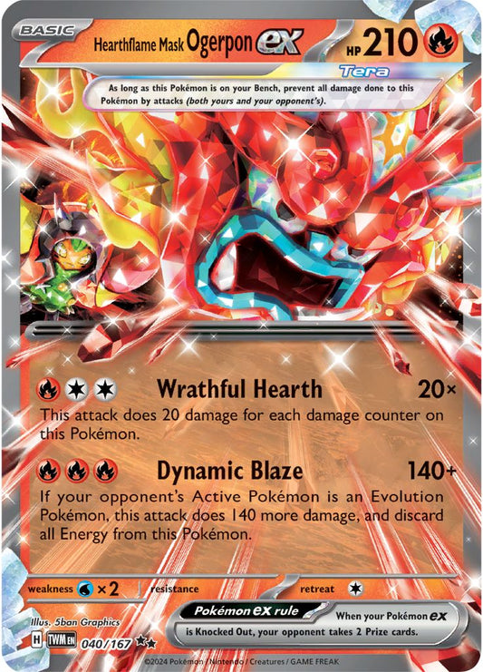 Hearthflame Mask Ogerpon ex - Twilight Masquerade 040/167