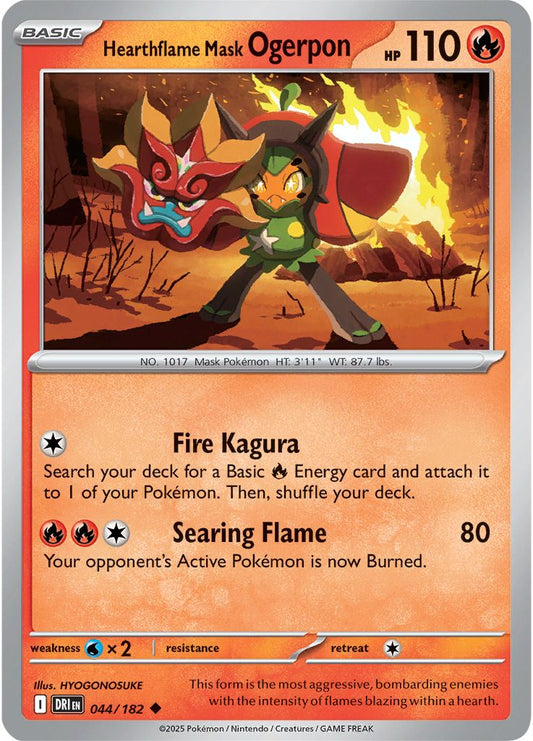 Hearthflame Mask Ogerpon - Destined Rivals 044/182